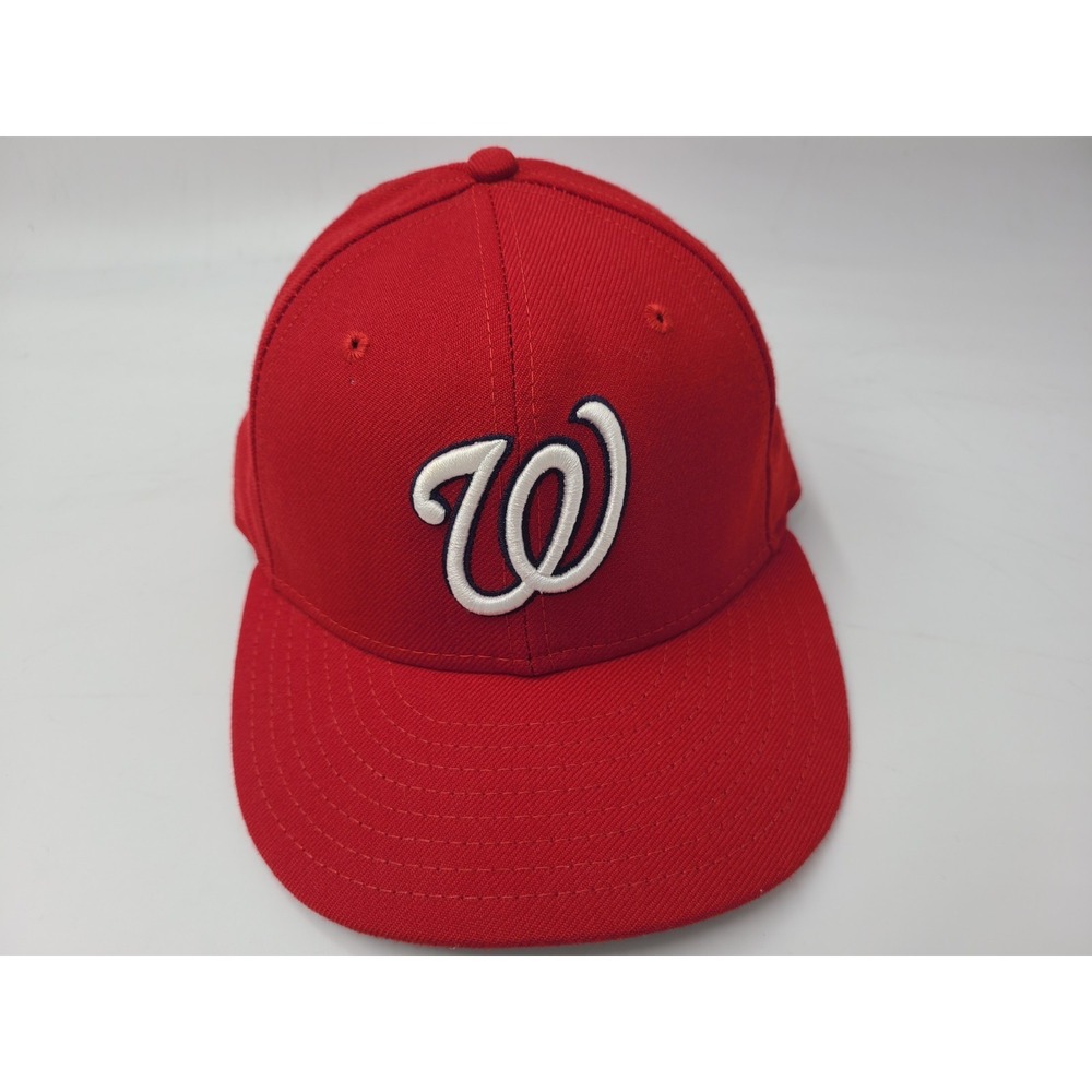 Vintage Washington Nationals New Era 59Fifty Fitted 6 3/4‎ Hat Cap Wool MLB Red